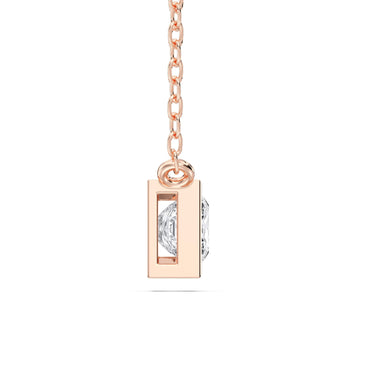 Derosa Jewels 1 Carat Princess Cut Lab Grown Diamond Pendant Necklace for Women | Bezel Set Solitaire Diamond Necklace | 10K 14K 18K Yellow White Rose Gold | Minimal Elegant Jewelry Gift