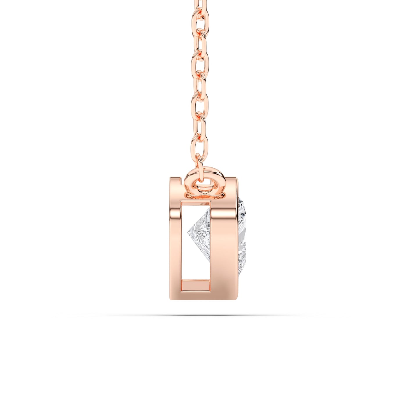 Derosa Jewels 1 Carat Heart Cut Lab Grown Diamond Pendant Necklace for Women | Bezel Set Solitaire in 10K 14K 18K Rose White Yellow Gold | Elegant Fine Jewelry Gift for Anniversary Valentine Birthday