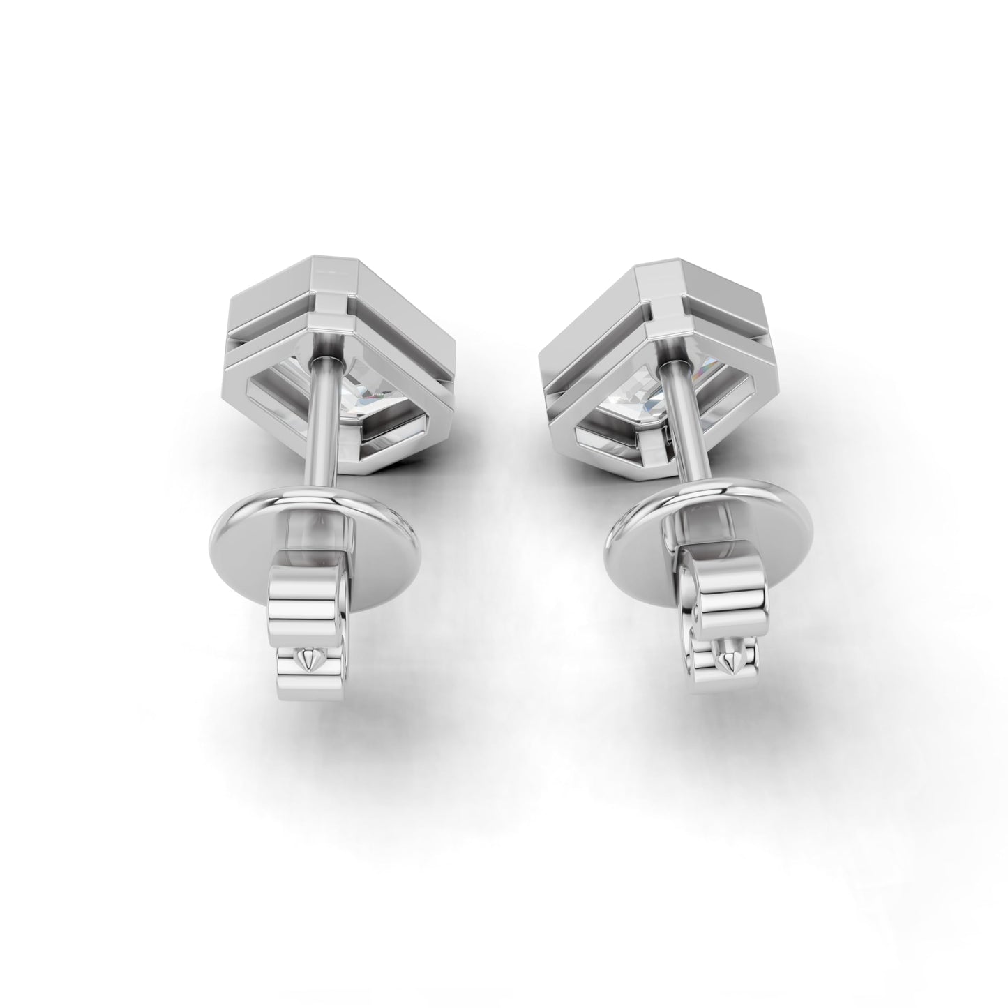 1.5 Carat Total Lab Grown Diamond Emerald Cut Stud Earrings for Women in 10K/14K/18K Gold | Push Back Solitaire Earrings | Available in Yellow, White & Rose Gold