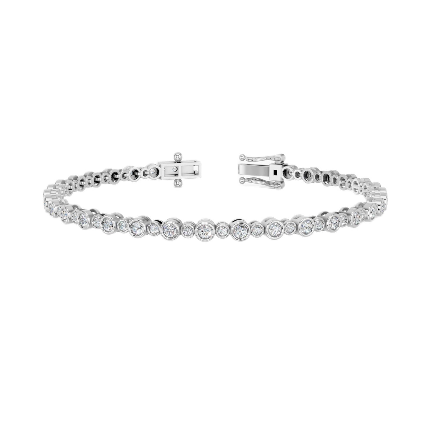 Derosa Jewels Lab Grown Diamond Tennis Bracelet for Women – 7 Inch, 10K 14K 18K Solid Gold (White, Yellow or Rose Gold), Bezel Set Diamond Bracelet, Fine Jewelry Gift