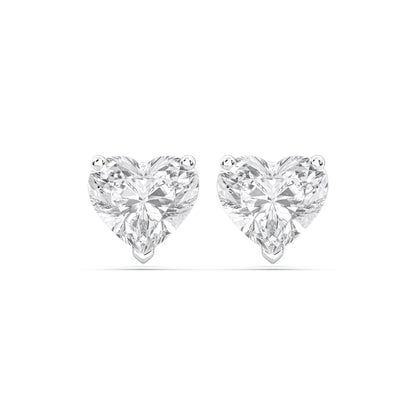 Certified 2-5 Carat Heart Cut Diamond Stud Earrings for Women – Solitaire Heart Shaped Studs – 10K, 14K & 18K – Rose, White and Yellow Gold – Solitaire Heart Shaped Studs