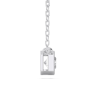 Derosa Jewels 1 Carat East West Radiant Cut Lab Grown Diamond Pendant Necklace for Women | 10K 14K 18K Solid Gold | Bezel Set Solitaire Necklace | D-F/VS Diamond | Modern Minimalist Jewelry Gift