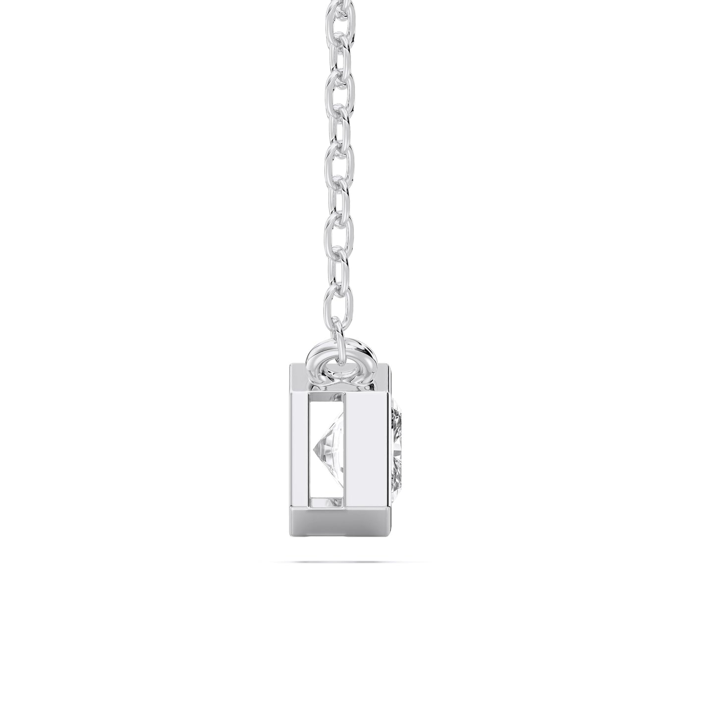 Derosa Jewels 1 Carat East West Radiant Cut Lab Grown Diamond Pendant Necklace for Women | 10K 14K 18K Solid Gold | Bezel Set Solitaire Necklace | D-F/VS Diamond | Modern Minimalist Jewelry Gift