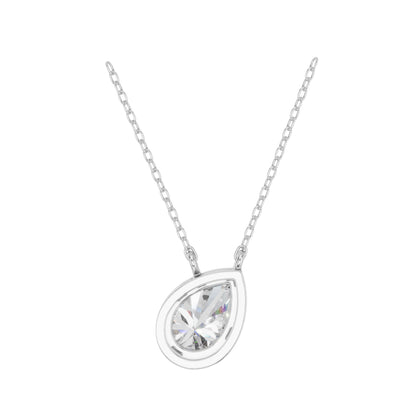 Derosa Jewels Lab Grown Pear Shape Diamond Pendant Necklace for Women | 0.75 Carat Bezel Set F-G/VS Diamond | Solid 10K 14K 18K Rose White Yellow Gold | Teardrop Solitaire Necklace Gift