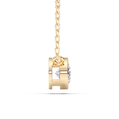 1 Carat Oval Cut Lab Grown Diamond East West Pendant Necklace for Women | Bezel Set Solitaire in 10K 14K 18K Rose White Yellow Gold | Modern Minimal Fine Jewelry Gift for Anniversary Birthday