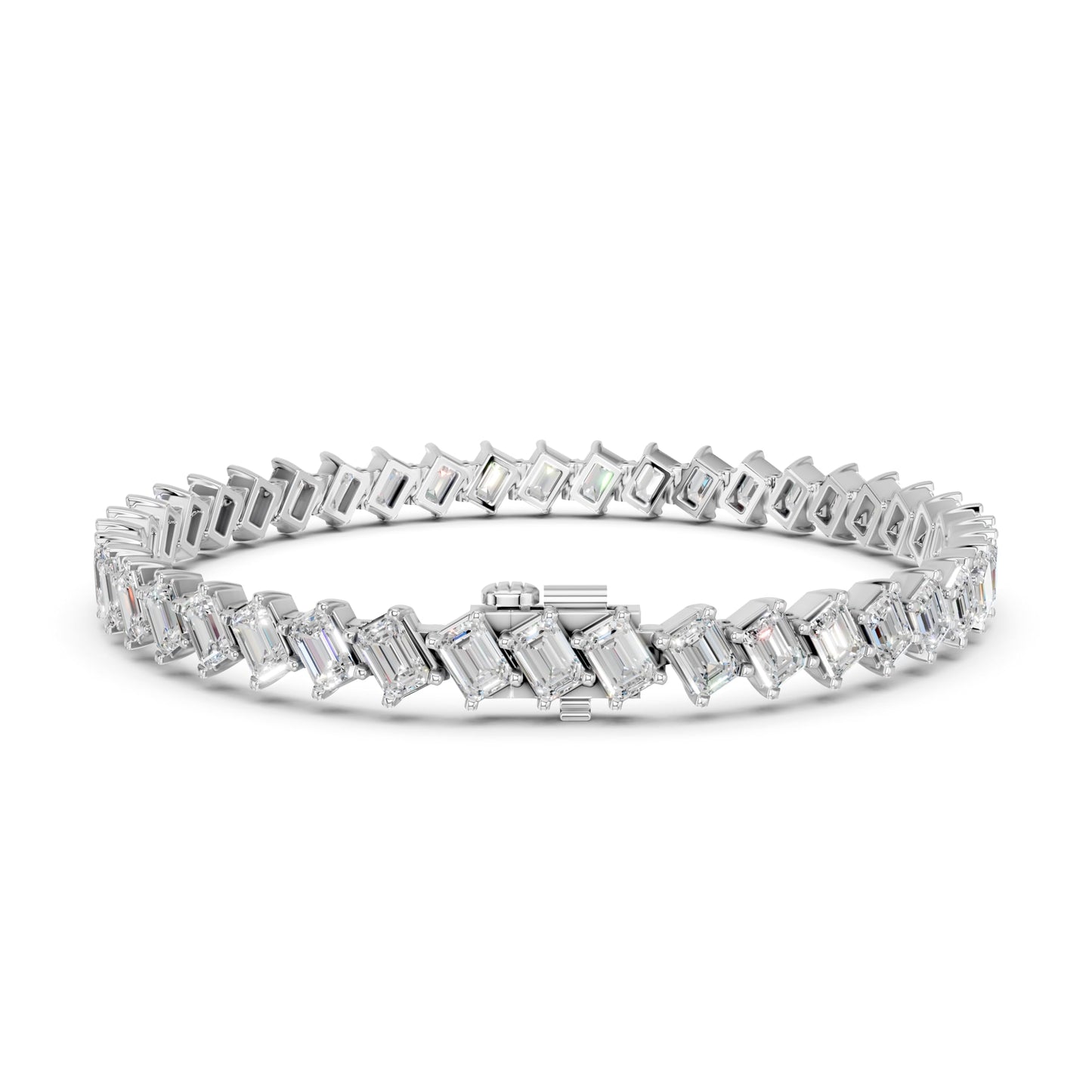 Derosa Jewels 10 Carat Emerald Cut Lab Grown Diamond Tennis Bracelet for Women – 7, 7.5 or 8 Inch, 10K 14K 18K Solid Gold (White, Yellow or Rose Gold), Certified Diamond Bracelet, Fine Jewelry Gift