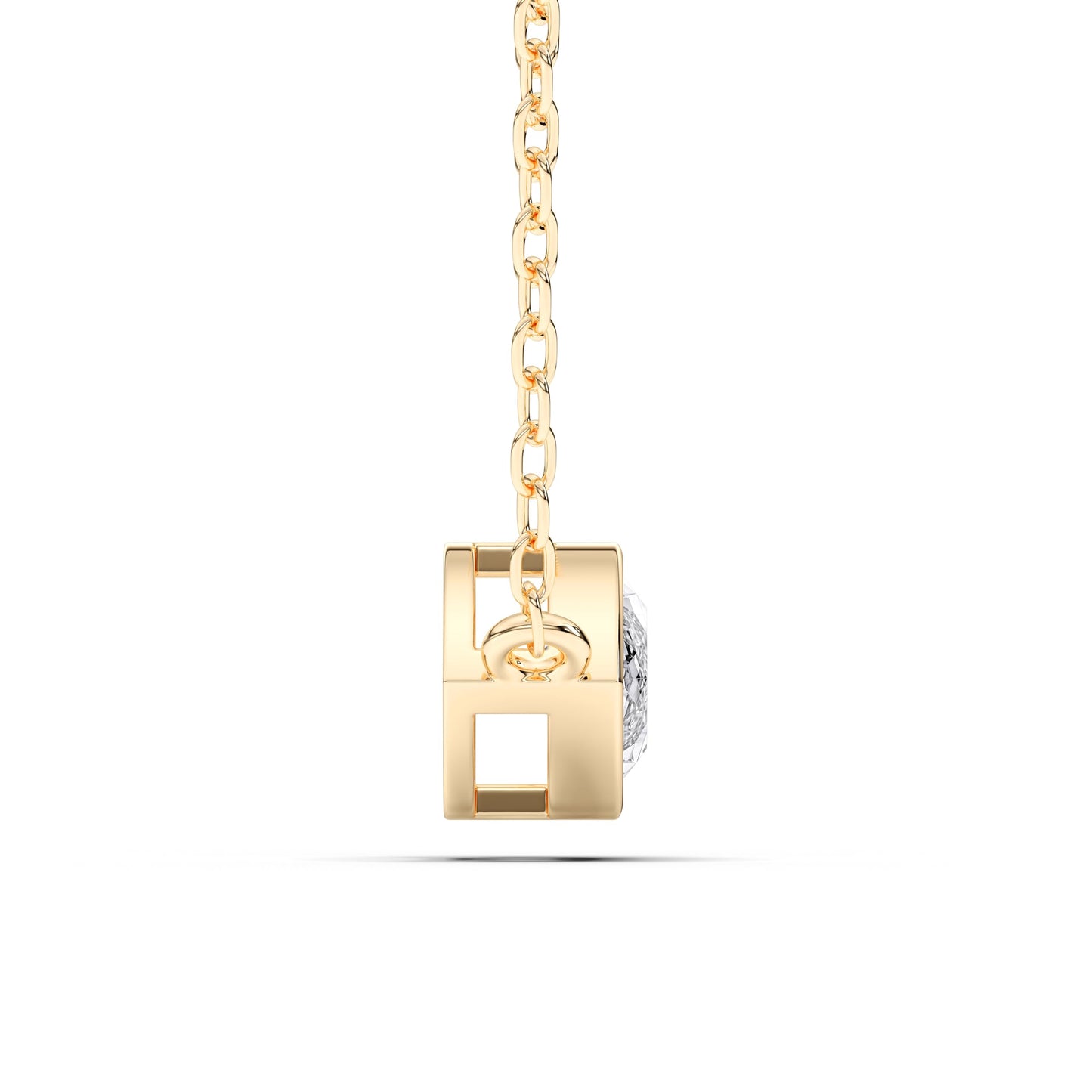 Derosa Jewels 1 Carat Marquise Cut Lab Grown Diamond East West Pendant Necklace for Women | Bezel Set Solitaire in 10K 14K 18K Rose White Yellow Gold | Modern Minimal Fine Jewelry Gift for Her