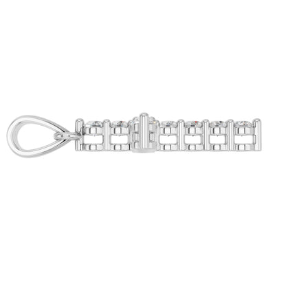 Lab Grown Diamond Double Prong Cross Pendant Necklace for Women | 0.25 - 1.00 Carat Round Cut F-G/VS Diamonds | Solid 10K/14K/18K Rose, White, Yellow Gold | 18 Inch Chain Religious Jewelry Gift