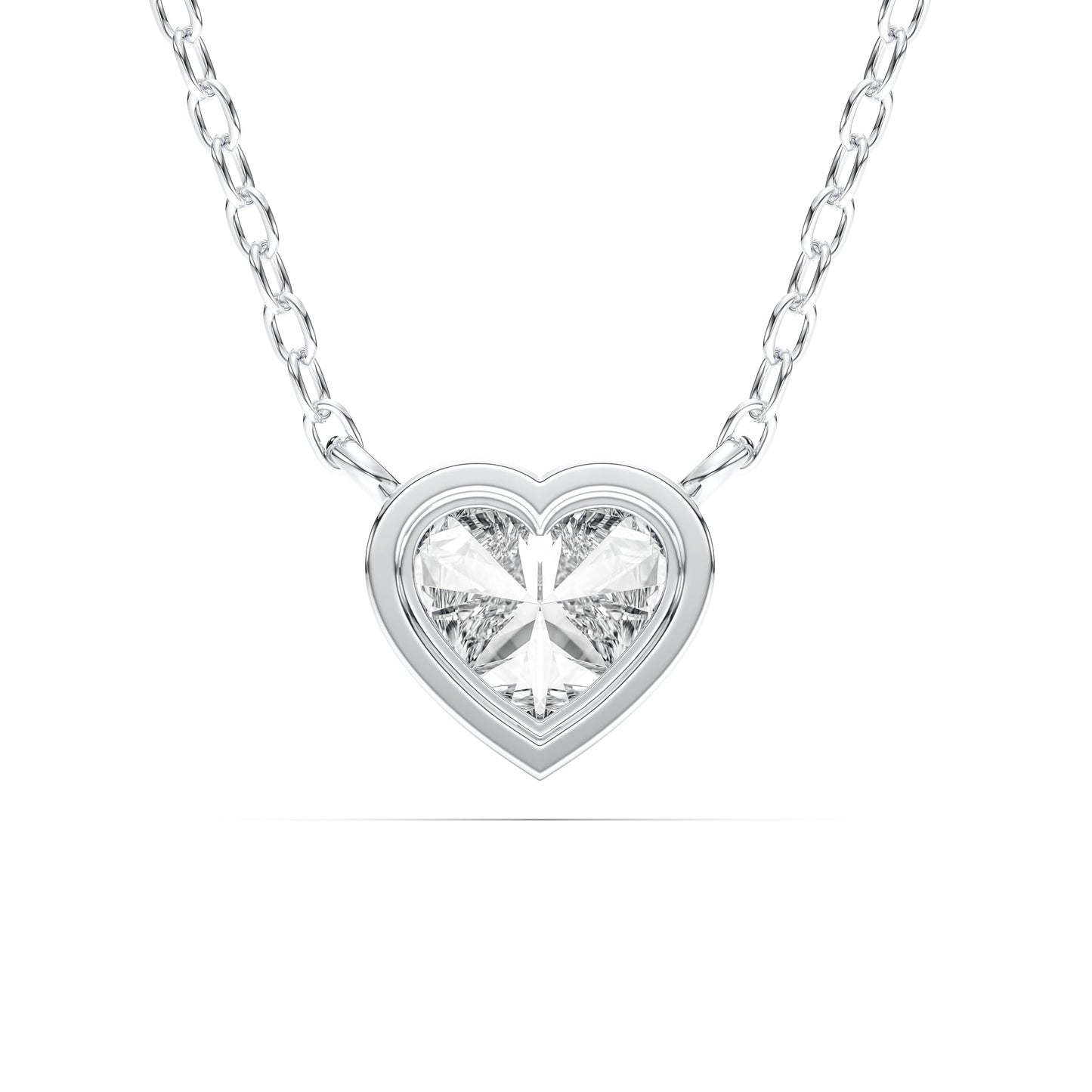 Derosa Jewels 1 Carat Heart Cut Lab Grown Diamond Pendant Necklace for Women | Bezel Set Solitaire in 10K 14K 18K Rose White Yellow Gold | Elegant Fine Jewelry Gift for Anniversary Valentine Birthday