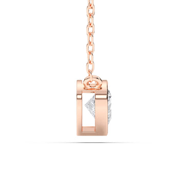 Derosa Jewels 1 Carat Heart Cut Lab Grown Diamond Pendant Necklace for Women | Bezel Set Solitaire in 10K 14K 18K Rose White Yellow Gold | Elegant Fine Jewelry Gift for Anniversary Valentine Birthday
