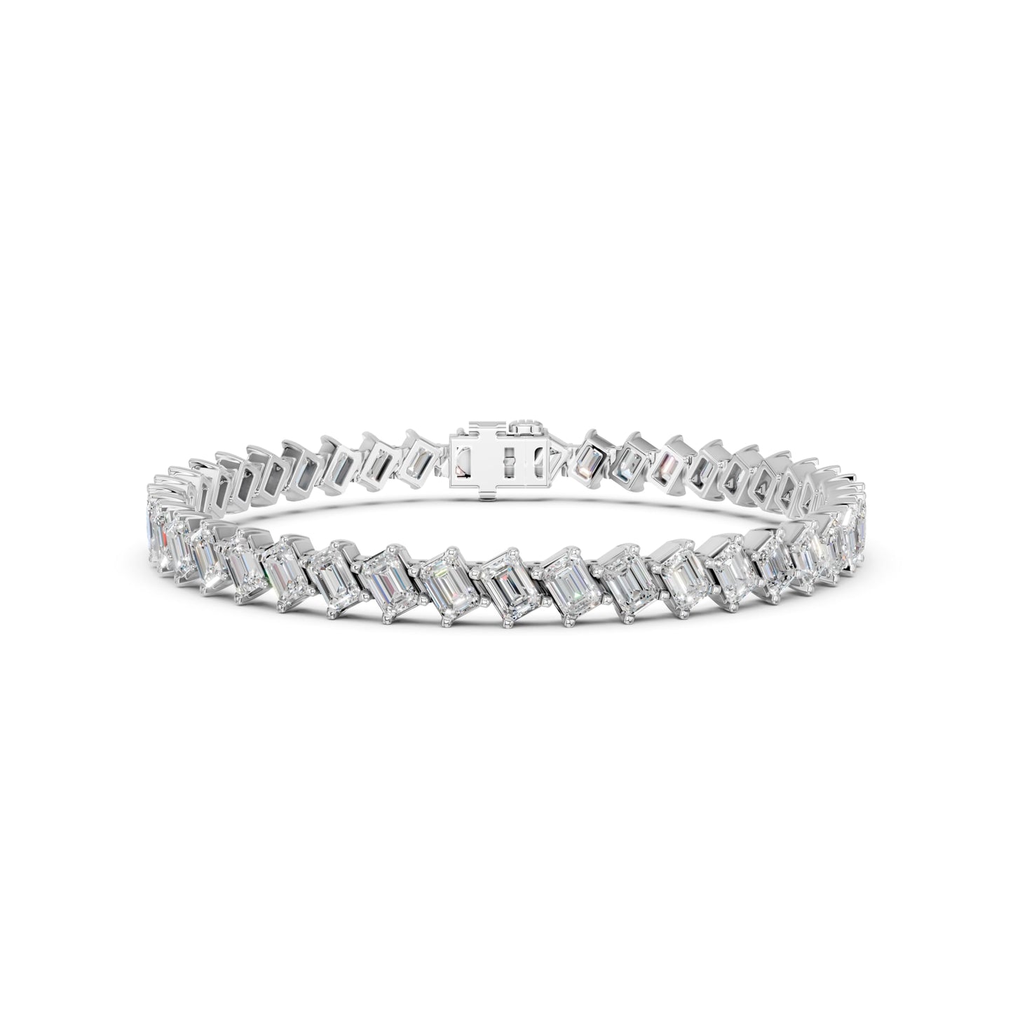 Derosa Jewels 10 Carat Emerald Cut Lab Grown Diamond Tennis Bracelet for Women – 7, 7.5 or 8 Inch, 10K 14K 18K Solid Gold (White, Yellow or Rose Gold), Certified Diamond Bracelet, Fine Jewelry Gift