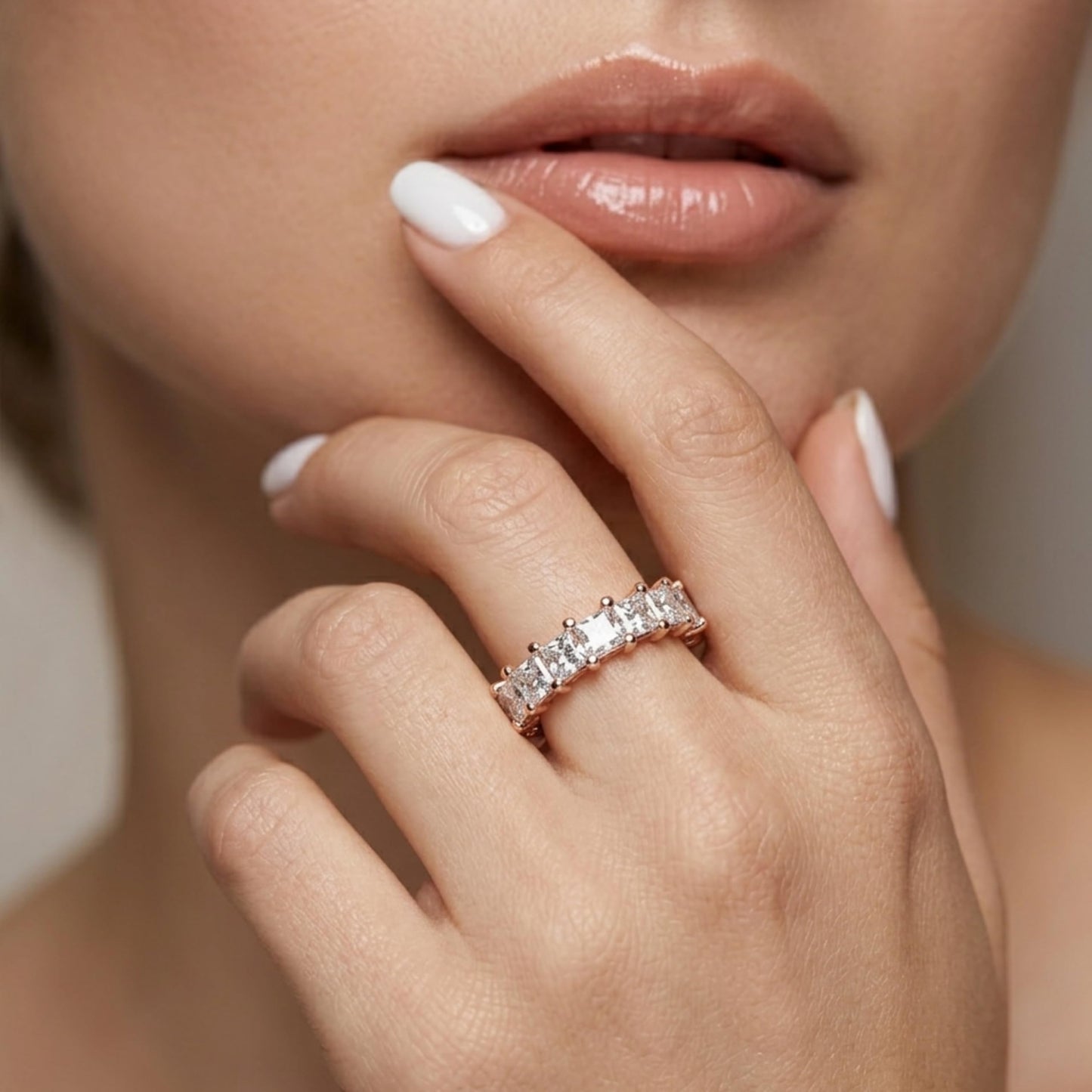 Derosa Jewels Lab Grown Princess Cut Diamond Ring for Women, Lightweight 925 Sterling Silver, Yellow Gold Plated & Rose Gold Plated Options, Minimalist Stackable Engagement Ring
