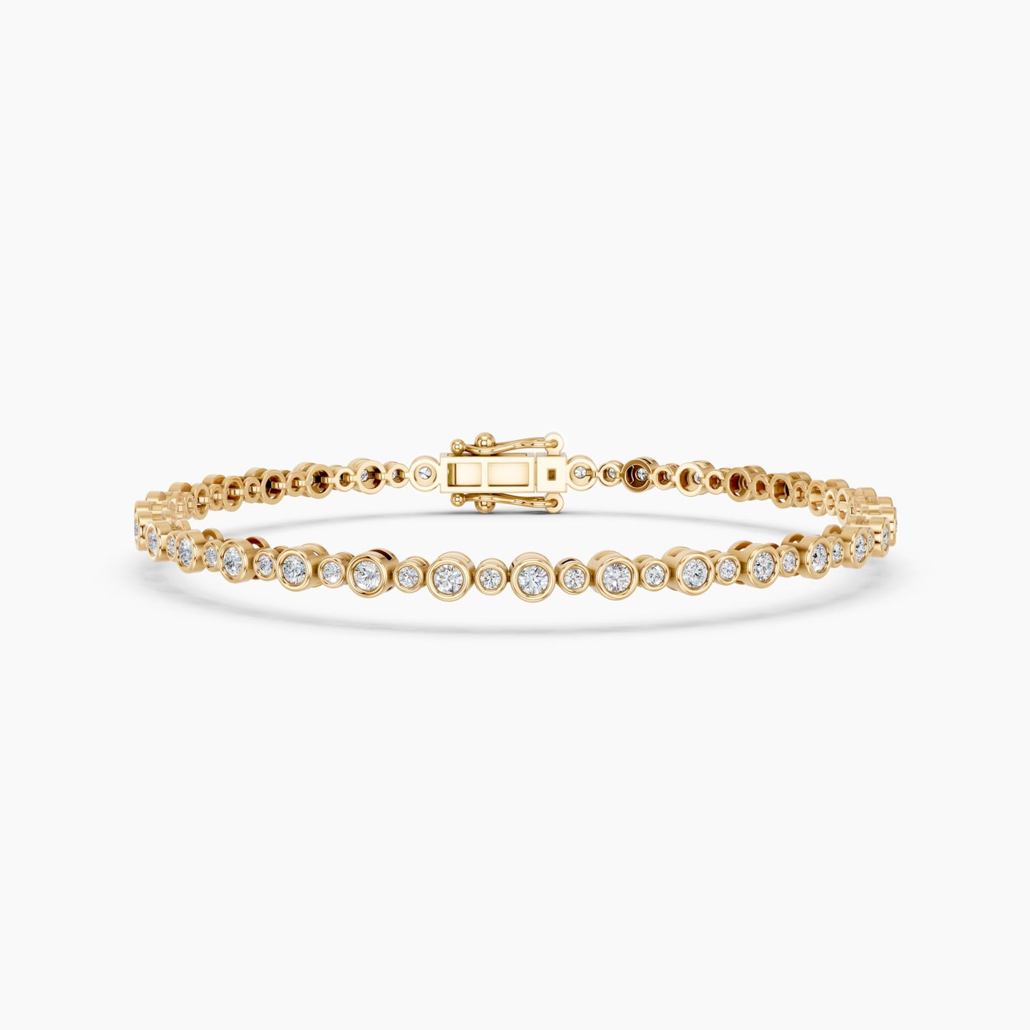 Derosa Jewels Lab Grown Diamond Tennis Bracelet for Women – 7 Inch, Sterling Silver, Yellow Gold Plated or Rose Gold Plated, Bezel Set Diamond Bracelet, Fine Jewelry Gift