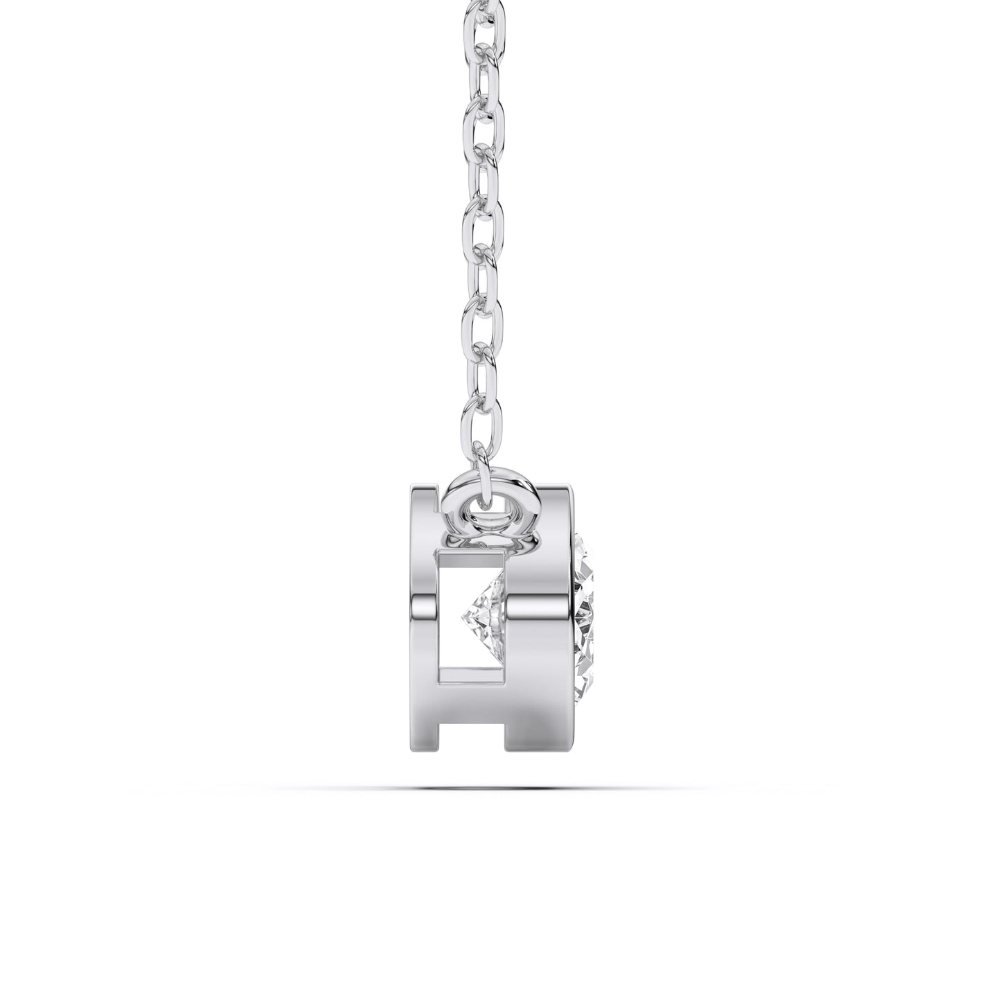 1 Carat Oval Cut Lab Grown Diamond East West Pendant Necklace for Women | Bezel Set Solitaire in 10K 14K 18K Rose White Yellow Gold | Modern Minimal Fine Jewelry Gift for Anniversary Birthday