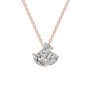 Derosa Jewels Lab Grown Diamond Pendant Necklace for Women 10K 14K 18K White Yellow Rose Gold or White Gold Pendant with Sterling Silver Chain | IGI Certified Fine Jewelry Gift