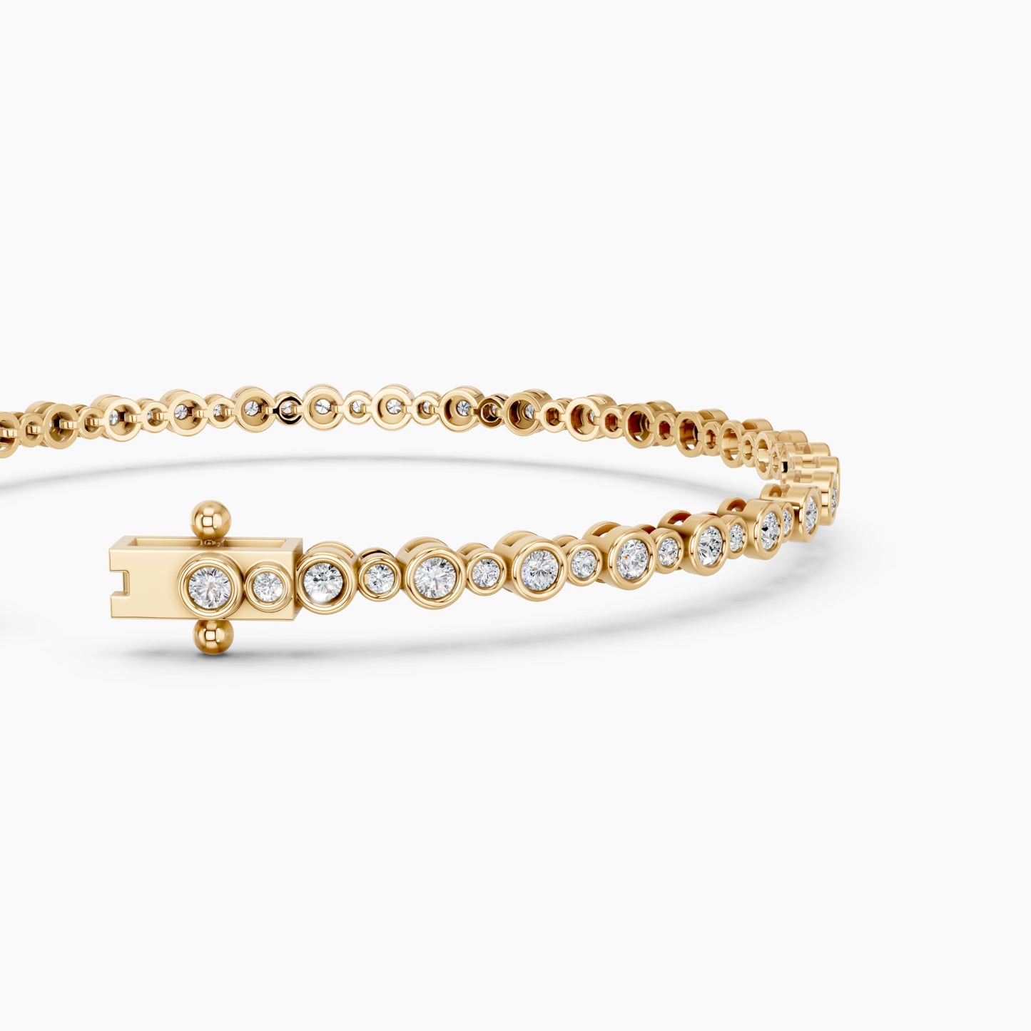 Derosa Jewels Lab Grown Diamond Tennis Bracelet for Women – 7 Inch, 10K 14K 18K Solid Gold (White, Yellow or Rose Gold), Bezel Set Diamond Bracelet, Fine Jewelry Gift