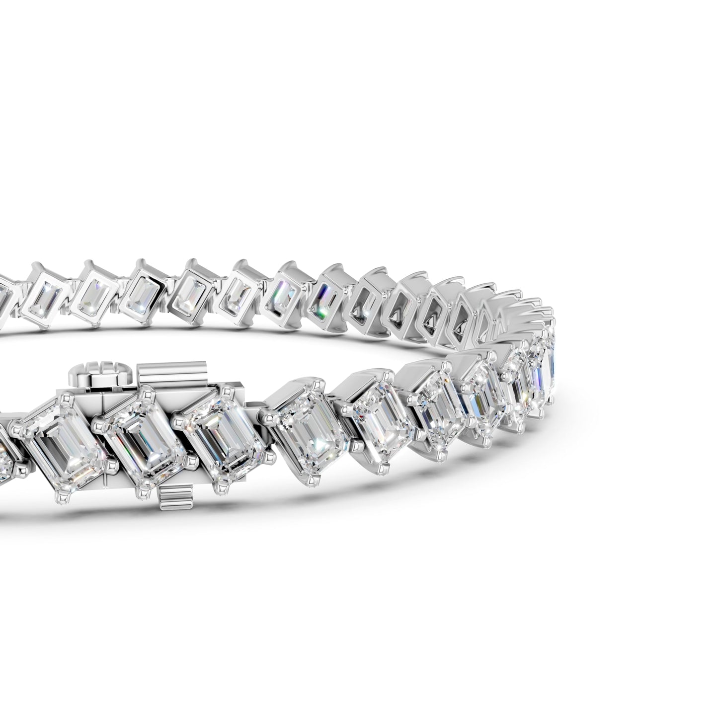 Derosa Jewels 10 Carat Emerald Cut Lab Grown Diamond Tennis Bracelet for Women – 7, 7.5 or 8 Inch, 10K 14K 18K Solid Gold (White, Yellow or Rose Gold), Certified Diamond Bracelet, Fine Jewelry Gift