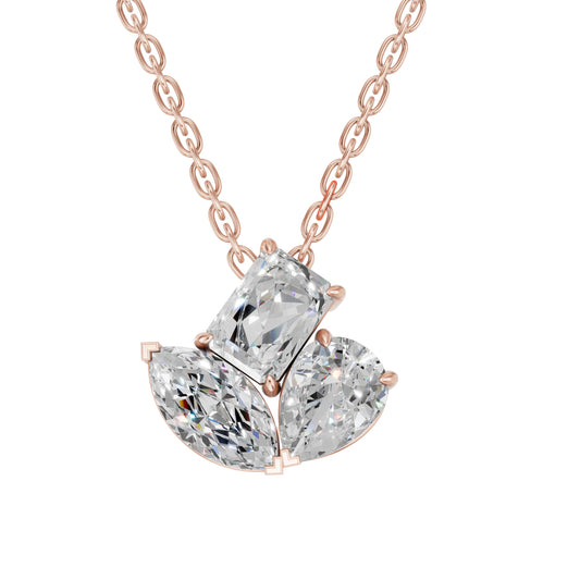 Derosa Jewels Lab Grown Diamond Pendant Necklace for Women 10K 14K 18K White Yellow Rose Gold or White Gold Pendant with Sterling Silver Chain | IGI Certified Fine Jewelry Gift