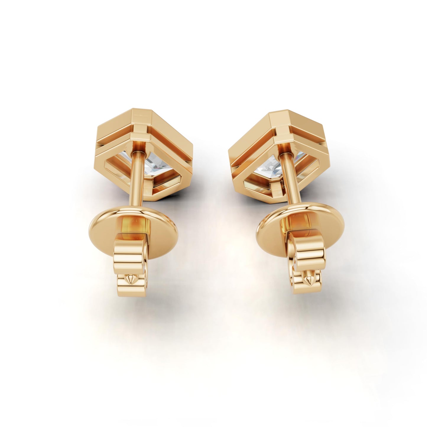 1.5 Carat Total Lab Grown Diamond Emerald Cut Stud Earrings for Women in 10K/14K/18K Gold | Push Back Solitaire Earrings | Available in Yellow, White & Rose Gold