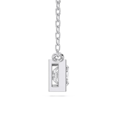 Derosa Jewels 1 Carat Princess Cut Lab Grown Diamond Pendant Necklace for Women | Bezel Set Solitaire Diamond Necklace | 10K 14K 18K Yellow White Rose Gold | Minimal Elegant Jewelry Gift