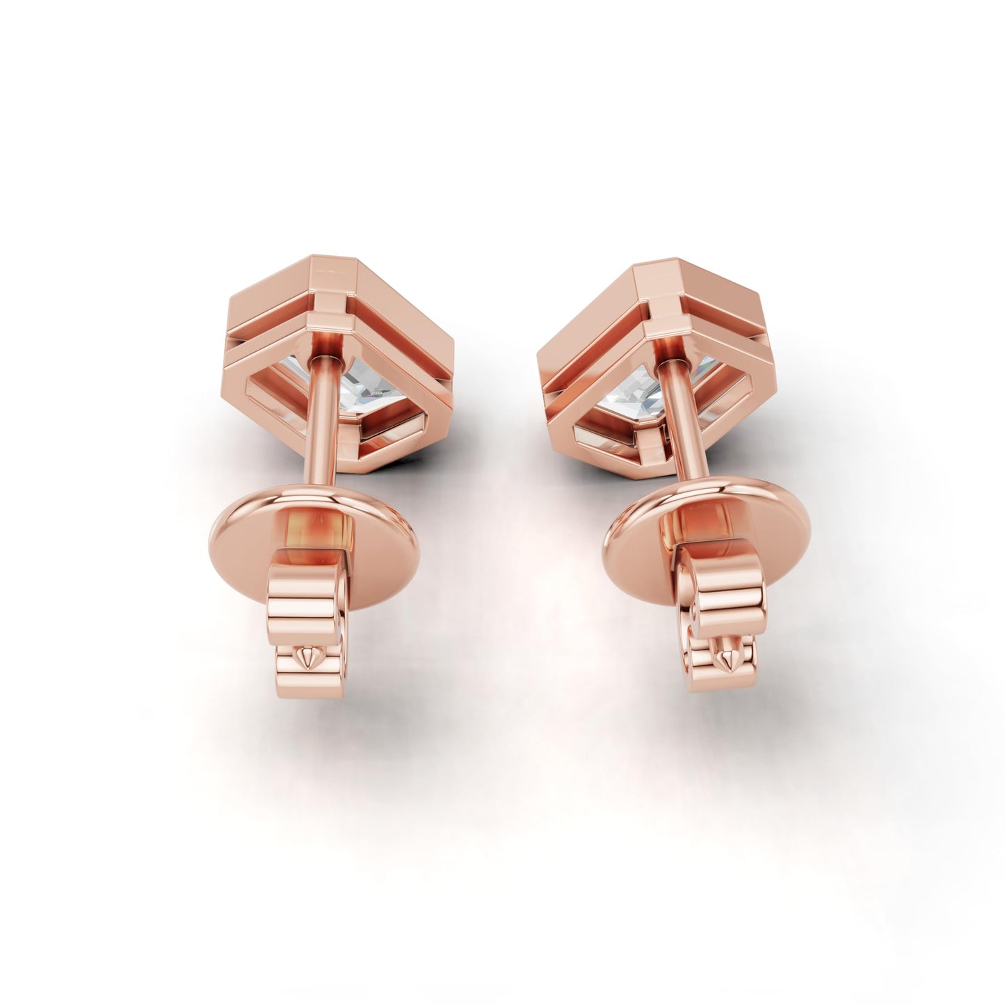 1.5 Carat Total Lab Grown Diamond Emerald Cut Stud Earrings for Women in 10K/14K/18K Gold | Push Back Solitaire Earrings | Available in Yellow, White & Rose Gold