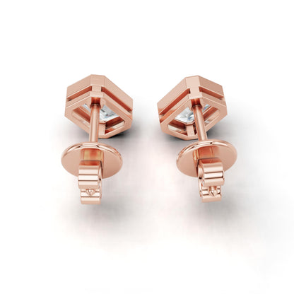 1.5 Carat Total Lab Grown Diamond Emerald Cut Stud Earrings for Women in 10K/14K/18K Gold | Push Back Solitaire Earrings | Available in Yellow, White & Rose Gold