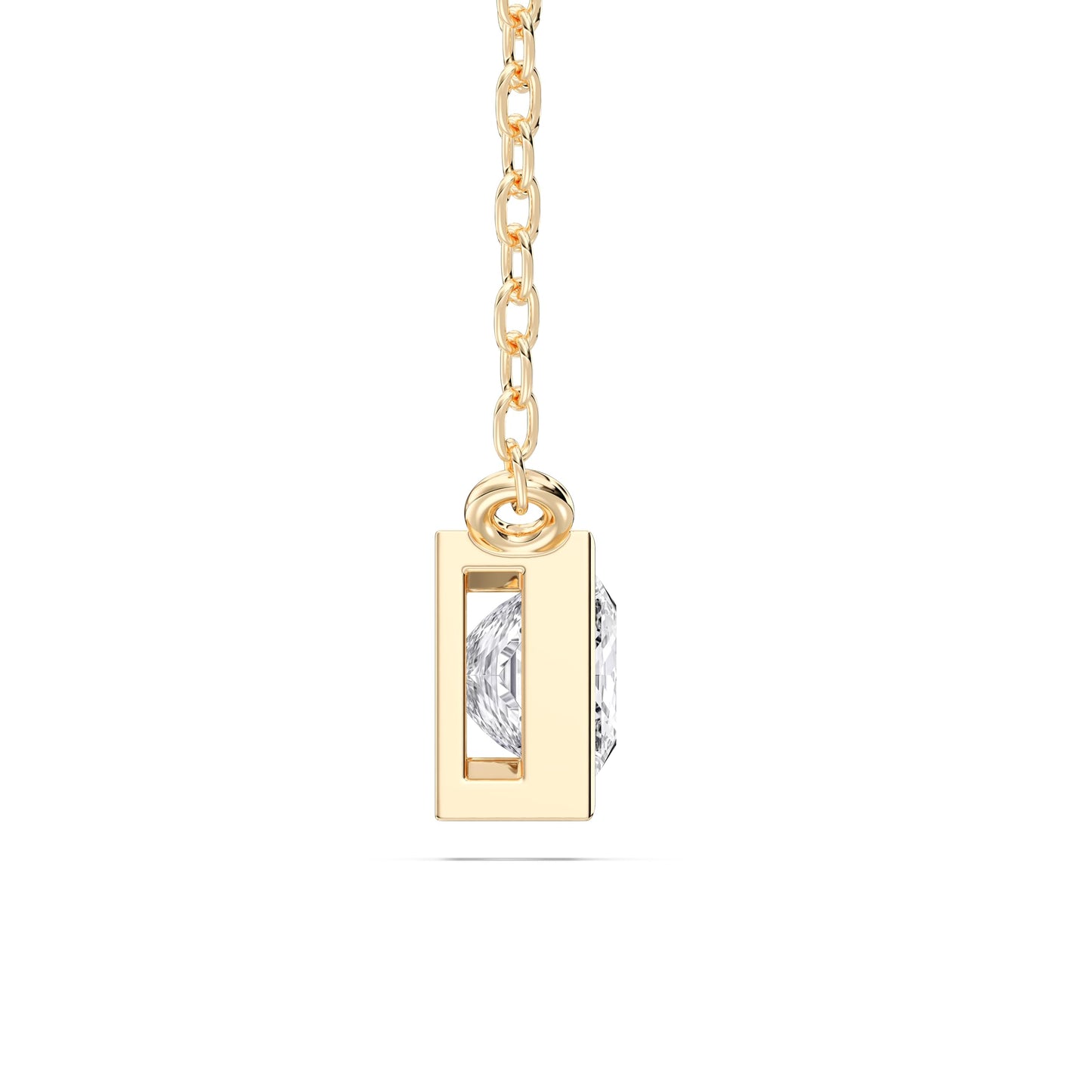 Derosa Jewels 1 Carat Princess Cut Lab Grown Diamond Pendant Necklace for Women | Bezel Set Solitaire Diamond Necklace | 10K 14K 18K Yellow White Rose Gold | Minimal Elegant Jewelry Gift