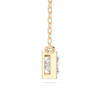 Derosa Jewels 1 Carat Princess Cut Lab Grown Diamond Pendant Necklace for Women | Bezel Set Solitaire Diamond Necklace | 10K 14K 18K Yellow White Rose Gold | Minimal Elegant Jewelry Gift