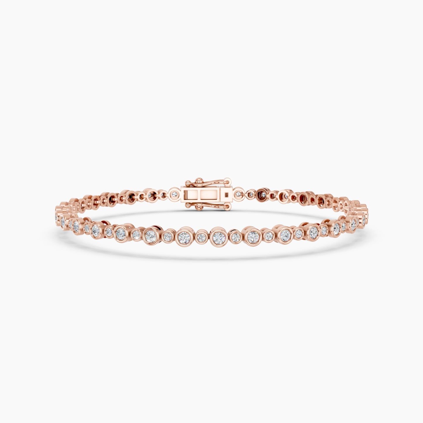 Derosa Jewels Lab Grown Diamond Tennis Bracelet for Women – 7 Inch, Sterling Silver, Yellow Gold Plated or Rose Gold Plated, Bezel Set Diamond Bracelet, Fine Jewelry Gift