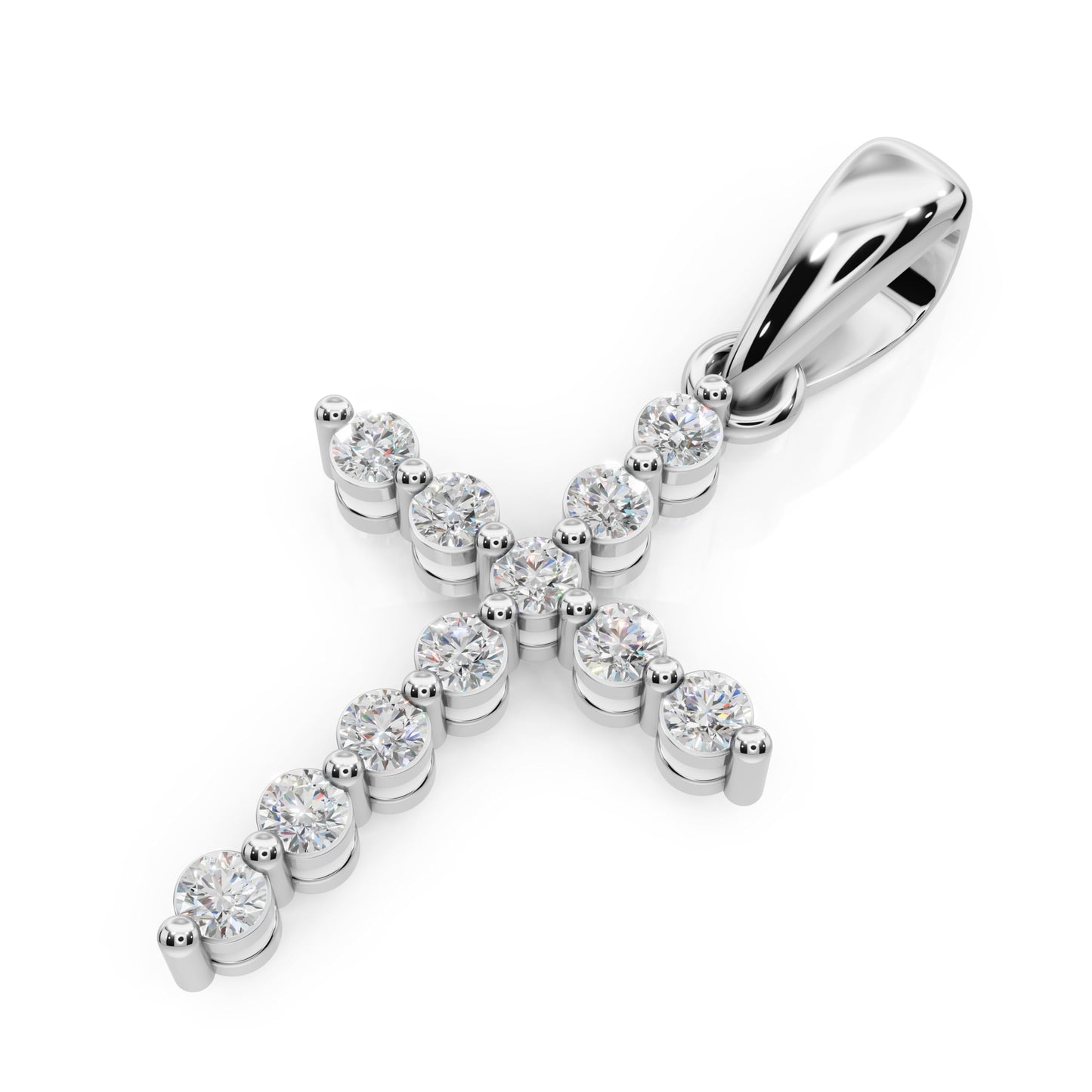 Derosa Jewels Lab Grown Diamond Cross Pendant Necklace for Women | 0.25-1.00 Carat Round Cut F-G/VS Diamonds | Solid 10K/14K/18K Rose, White, Yellow Gold | 18 Inch Chain Religious Jewelry Gift
