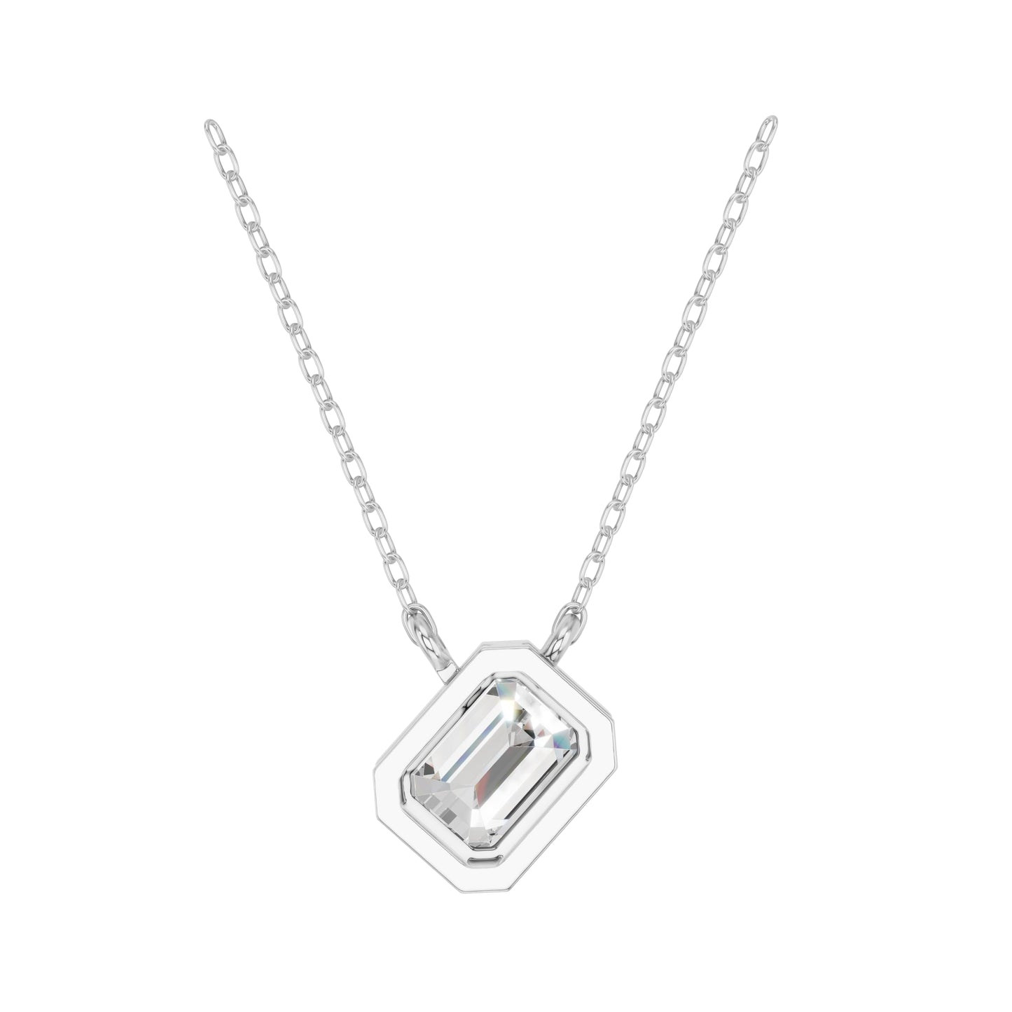 Derosa Jewels Lab Grown Emerald Cut Diamond Pendant Necklace for Women | 0.75 Carat Bezel Set F-G/VS Diamond | Solid 10K 14K 18K Rose White Yellow Gold | Elegant Solitaire Necklace Gift