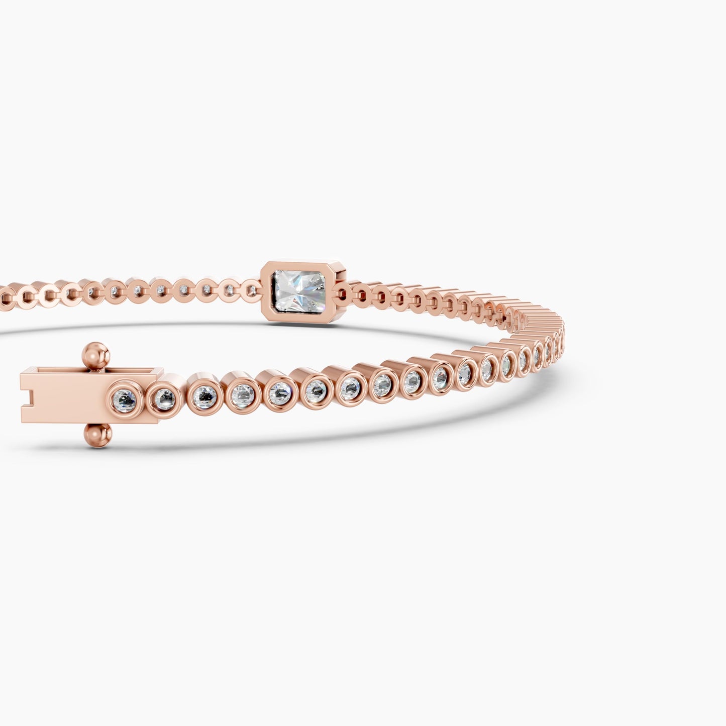 Derosa Jewels 1 Carat Certified Radiant Cut Lab Grown Diamond Bracelet for Women – 10K 14K 18K Gold (White, Yellow or Rose), Diamond Tennis Bracelet with Radiant Center Stone, 7 Inch