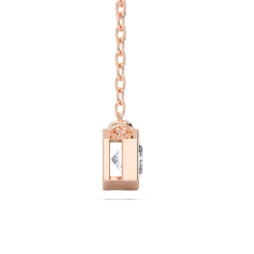Derosa Jewels 1 Carat East West Radiant Cut Lab Grown Diamond Pendant Necklace for Women | 10K 14K 18K Solid Gold | Bezel Set Solitaire Necklace | D-F/VS Diamond | Modern Minimalist Jewelry Gift