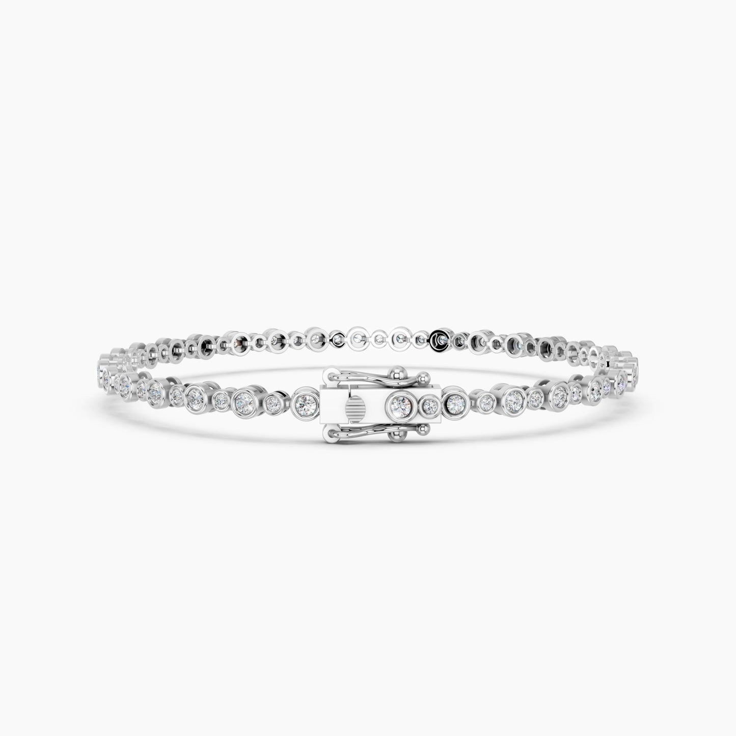 Derosa Jewels Lab Grown Diamond Tennis Bracelet for Women – 7 Inch, 10K 14K 18K Solid Gold (White, Yellow or Rose Gold), Bezel Set Diamond Bracelet, Fine Jewelry Gift