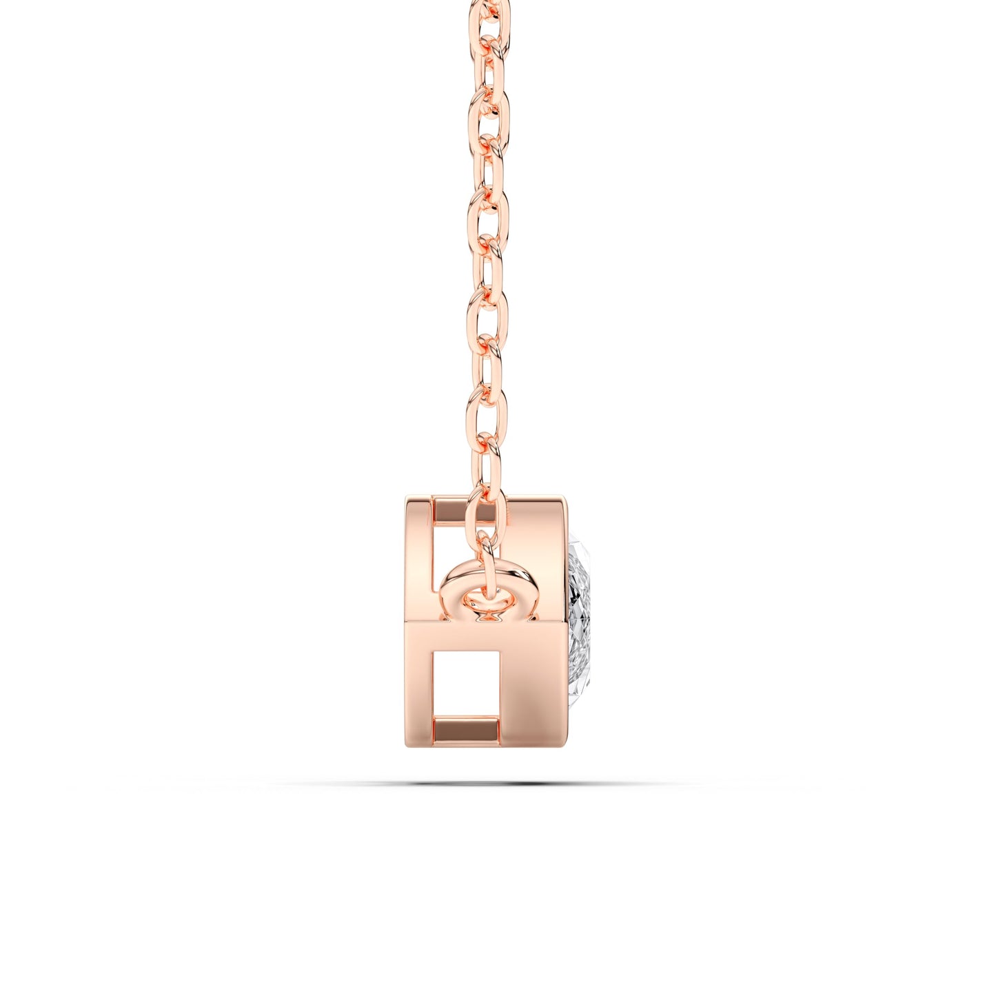 Derosa Jewels 1 Carat Marquise Cut Lab Grown Diamond East West Pendant Necklace for Women | Bezel Set Solitaire in 10K 14K 18K Rose White Yellow Gold | Modern Minimal Fine Jewelry Gift for Her