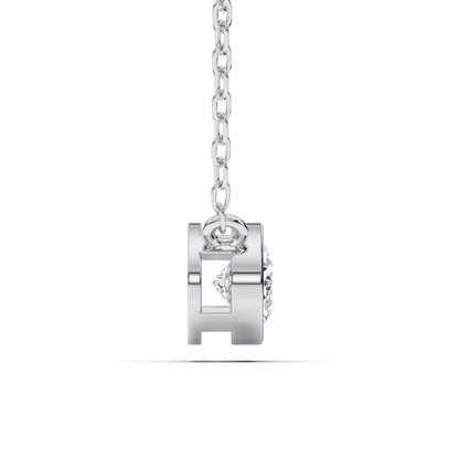 1 Carat Oval Cut Lab Grown Diamond East West Pendant Necklace for Women | Bezel Set Solitaire in 10K 14K 18K Rose White Yellow Gold | Modern Minimal Fine Jewelry Gift for Anniversary Birthday
