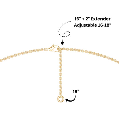 Derosa Jewels Lab Grown Diamond Station Necklace 4 CT Total (15 Stone) – 10K 14K 18K Solid Gold, Bezel Set Round Diamonds, 16"+2" Adjustable Chain, Yellow White Rose Gold