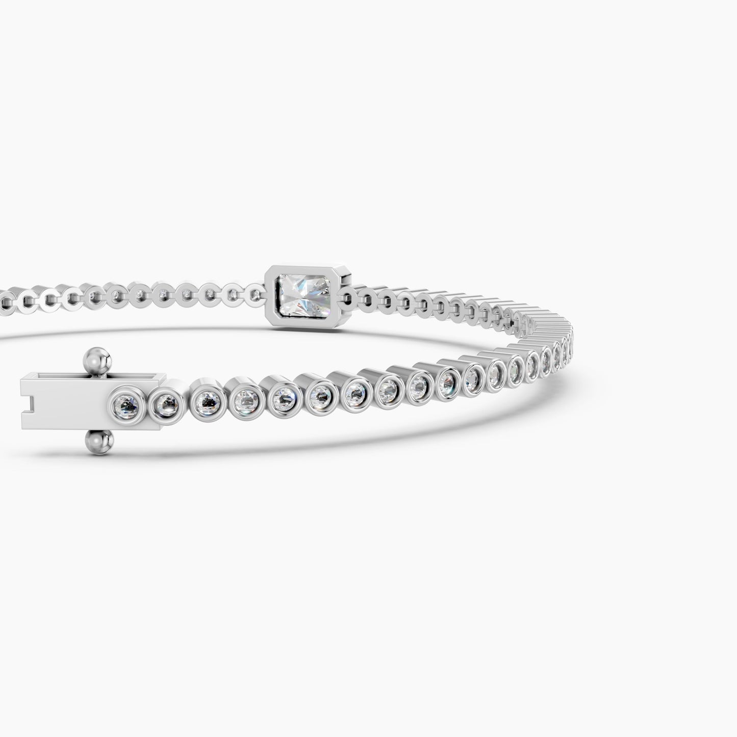 Derosa Jewels 1 Carat Certified Radiant Cut Lab Grown Diamond Bracelet for Women – 10K 14K 18K Gold (White, Yellow or Rose), Diamond Tennis Bracelet with Radiant Center Stone, 7 Inch