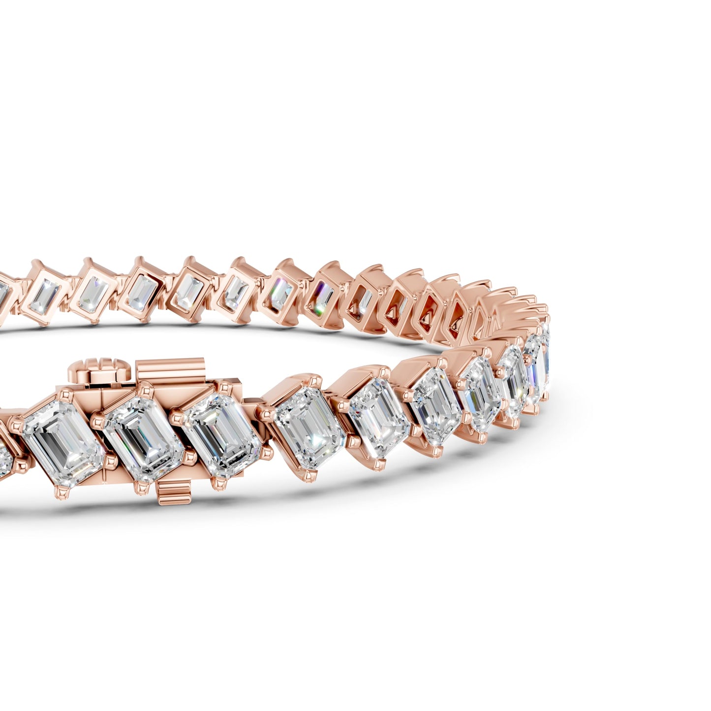 Derosa Jewels 10 Carat Emerald Cut Lab Grown Diamond Tennis Bracelet for Women – 7, 7.5 or 8 Inch, 10K 14K 18K Solid Gold (White, Yellow or Rose Gold), Certified Diamond Bracelet, Fine Jewelry Gift