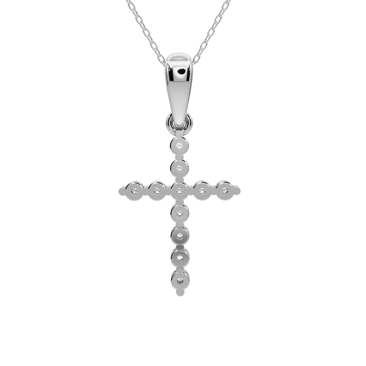 Derosa Jewels Lab Grown Diamond Cross Pendant Necklace for Women | 0.25-1.00 Carat Round Cut F-G/VS Diamonds | Solid 10K/14K/18K Rose, White, Yellow Gold | 18 Inch Chain Religious Jewelry Gift