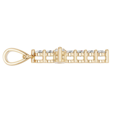 Lab Grown Diamond Double Prong Cross Pendant Necklace for Women | 0.25 - 1.00 Carat Round Cut F-G/VS Diamonds | Solid 10K/14K/18K Rose, White, Yellow Gold | 18 Inch Chain Religious Jewelry Gift