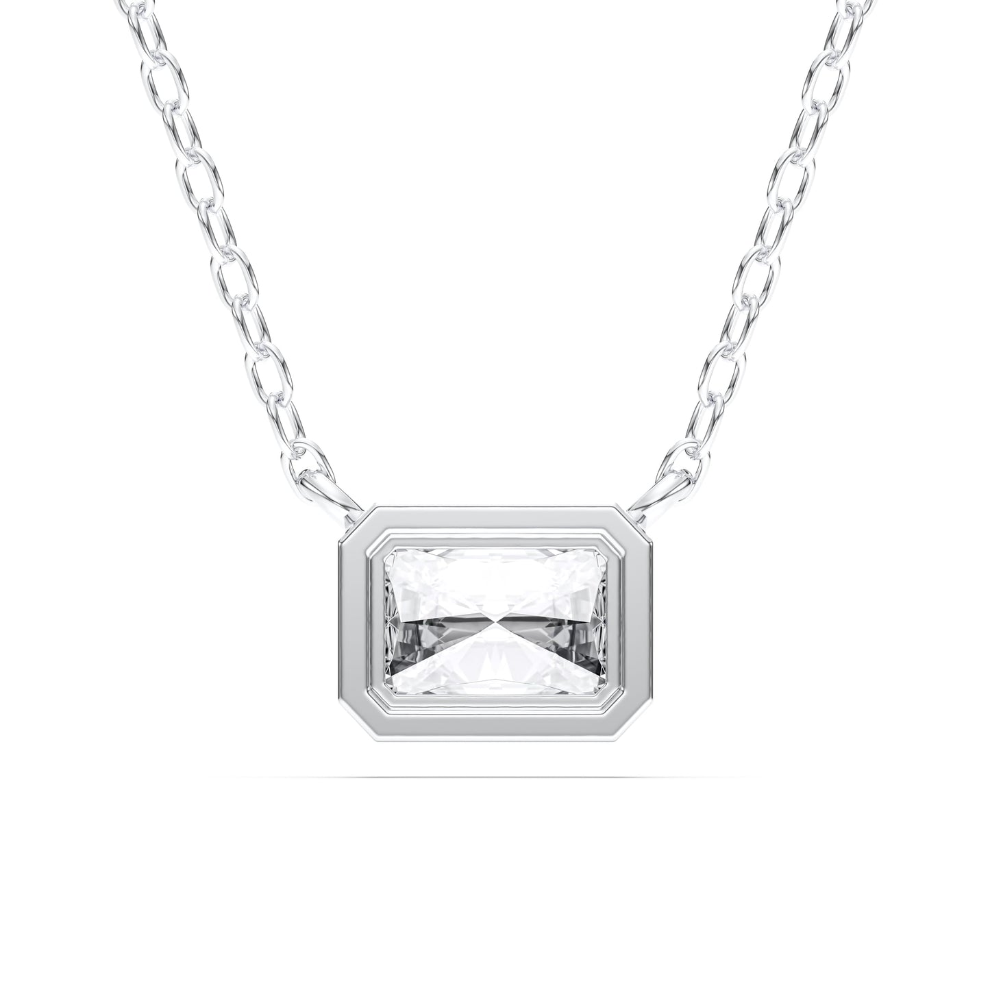 Derosa Jewels 1 Carat East West Radiant Cut Lab Grown Diamond Pendant Necklace for Women | 10K 14K 18K Solid Gold | Bezel Set Solitaire Necklace | D-F/VS Diamond | Modern Minimalist Jewelry Gift