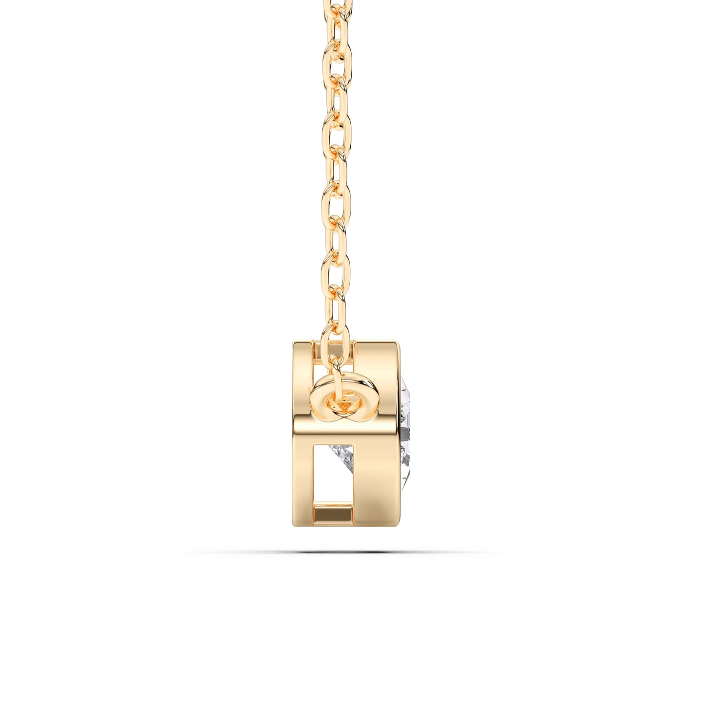 Derosa Jewels 1 Carat Pear Cut East West Lab Grown Diamond Pendant Necklace for Women | 10K 14K 18K Yellow White Rose Gold | Bezel Set Solitaire Diamond Necklace | Elegant Fine Jewelry Gift for Her