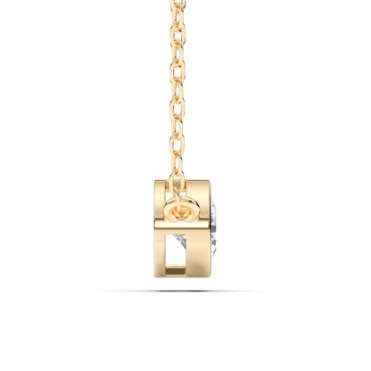 Derosa Jewels 1 Carat Pear Cut East West Lab Grown Diamond Pendant Necklace for Women | 10K 14K 18K Yellow White Rose Gold | Bezel Set Solitaire Diamond Necklace | Elegant Fine Jewelry Gift for Her