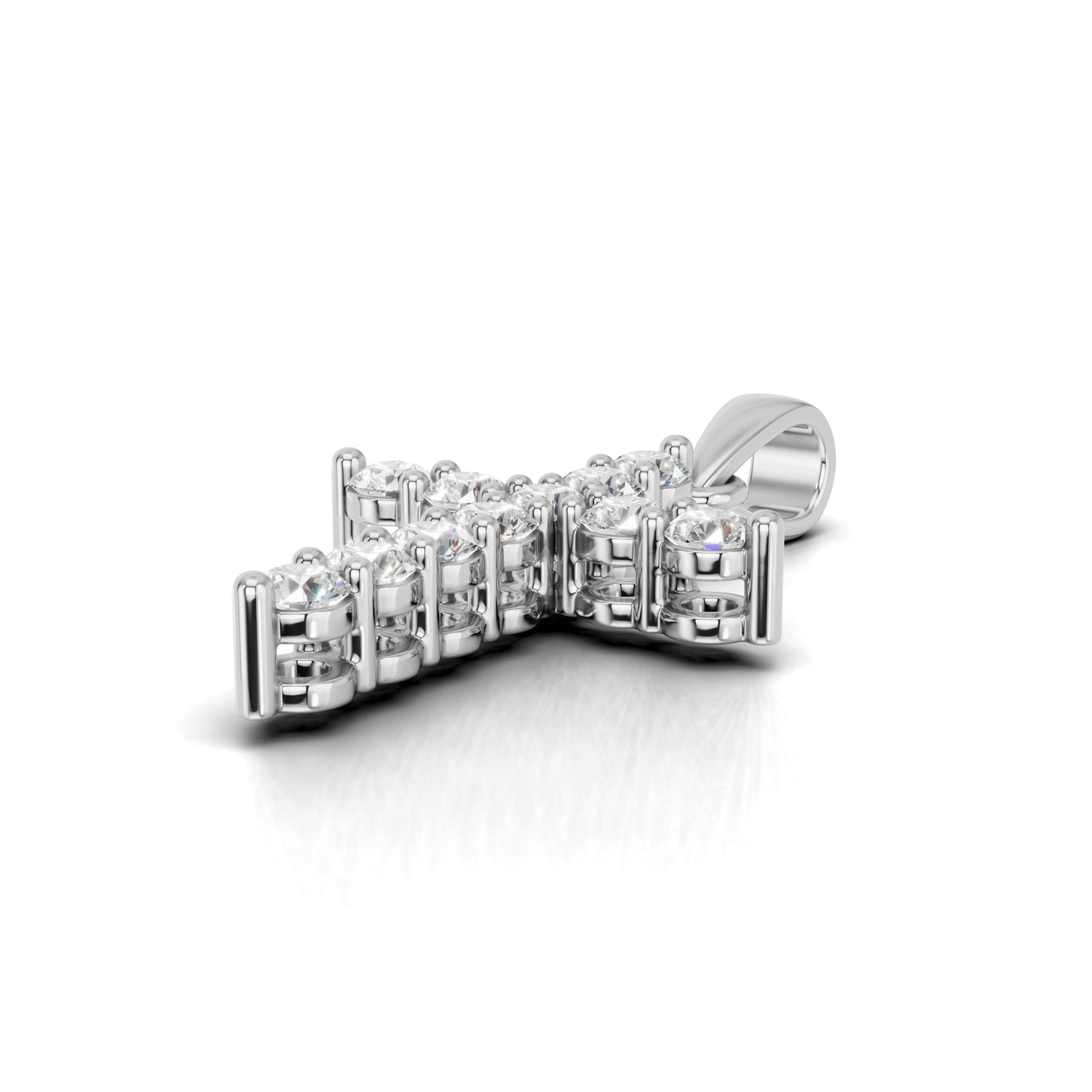 Lab Grown Diamond Double Prong Cross Pendant Necklace for Women | 0.25 - 1.00 Carat Round Cut F-G/VS Diamonds | Solid 10K/14K/18K Rose, White, Yellow Gold | 18 Inch Chain Religious Jewelry Gift