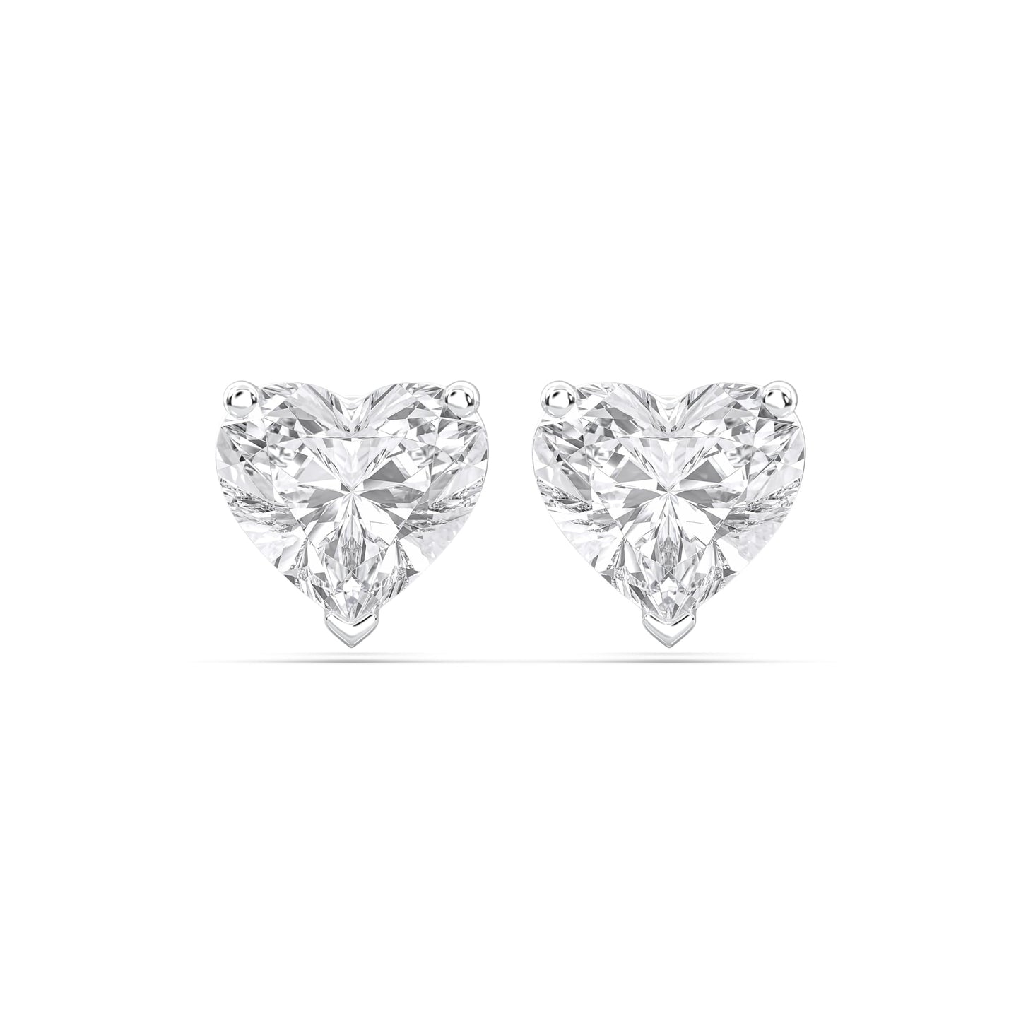 Certified 2-5 Carat Heart Cut Diamond Stud Earrings for Women – Solitaire Heart Shaped Studs – 10K, 14K & 18K – Rose, White and Yellow Gold – Solitaire Heart Shaped Studs