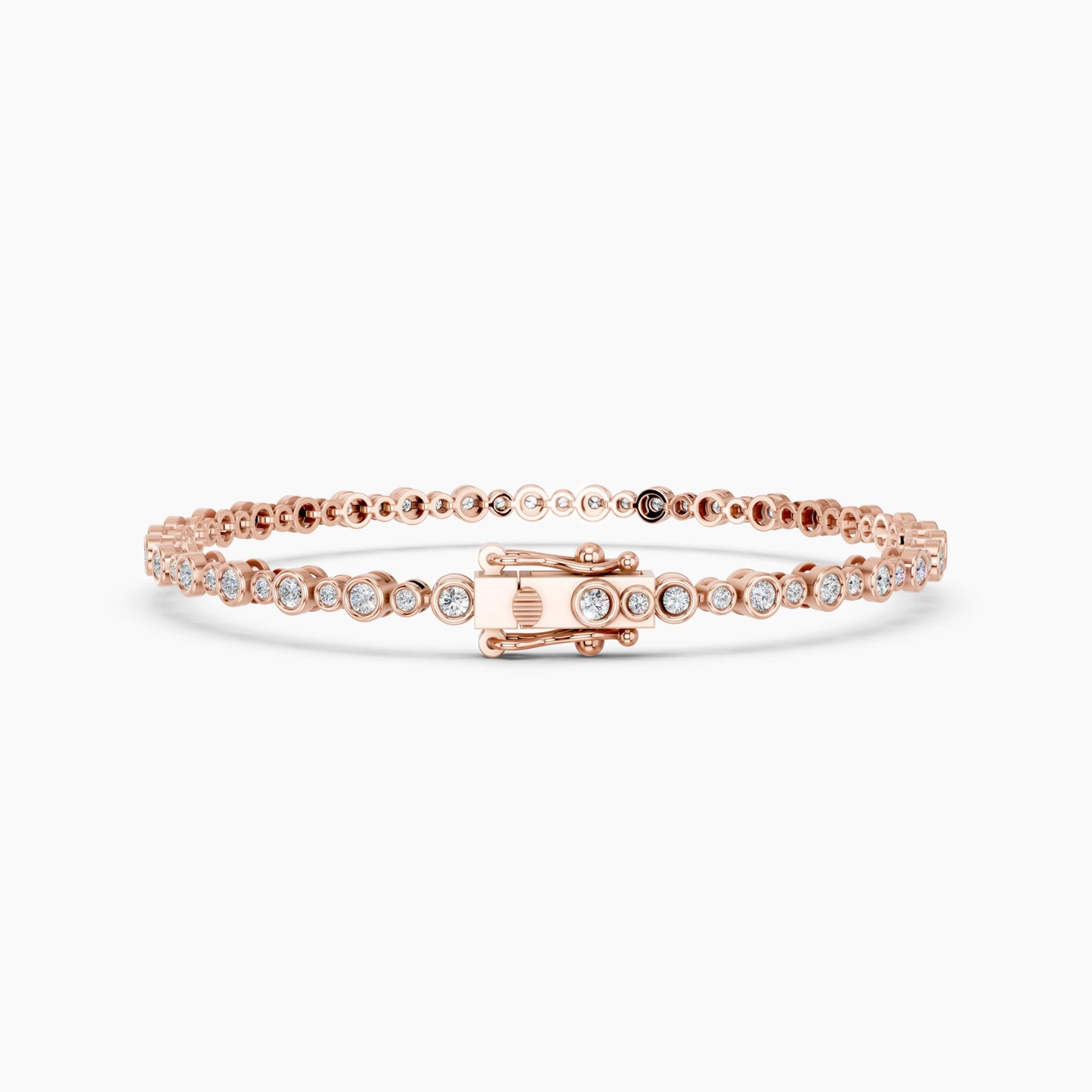 Derosa Jewels Lab Grown Diamond Tennis Bracelet for Women – 7 Inch, 10K 14K 18K Solid Gold (White, Yellow or Rose Gold), Bezel Set Diamond Bracelet, Fine Jewelry Gift