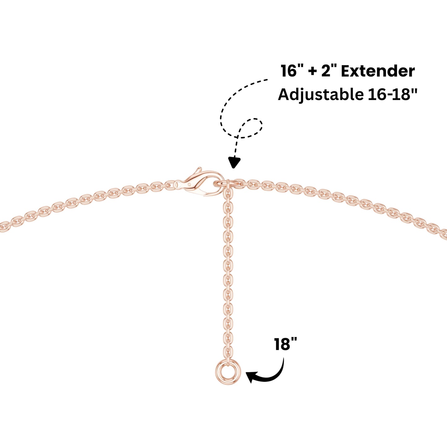 Derosa Jewels Lab Grown Diamond Circle Necklace for Women in 10KT 14KT 18KT Gold (Yellow, White, Rose) | Double Circle Pendant | 16 Inch Necklace with 18 Inch Extension Chain