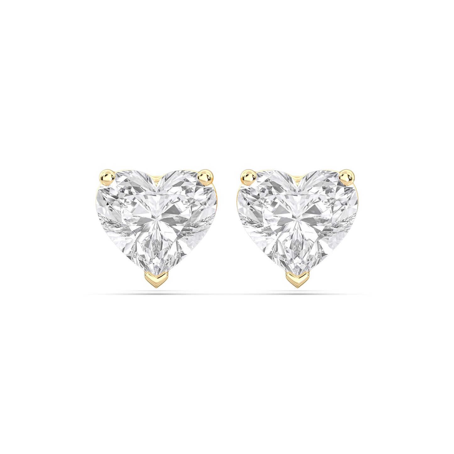 Certified 2-5 Carat Heart Cut Diamond Stud Earrings for Women – Solitaire Heart Shaped Studs – 10K, 14K & 18K – Rose, White and Yellow Gold – Solitaire Heart Shaped Studs