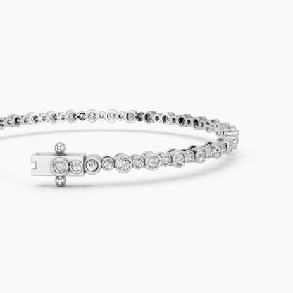 Derosa Jewels Lab Grown Diamond Tennis Bracelet for Women – 7 Inch, 10K 14K 18K Solid Gold (White, Yellow or Rose Gold), Bezel Set Diamond Bracelet, Fine Jewelry Gift